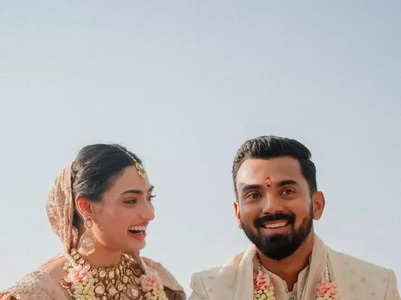 Athiya-KL Rahul look stunning as bride and groom