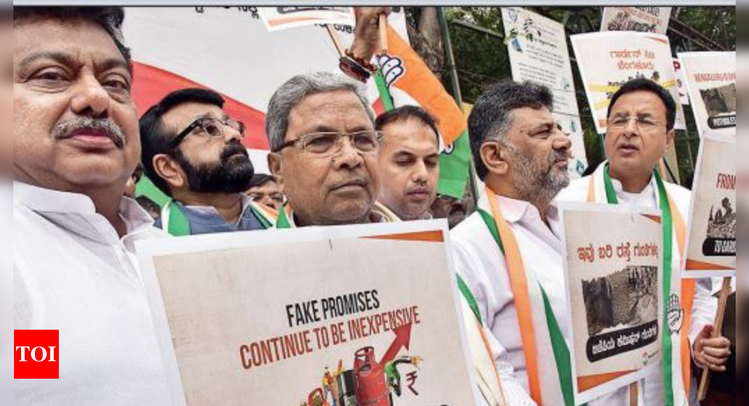 Bangalore Congress Protest Congress Holds Silent Protests Across