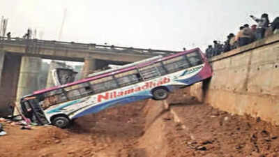 2 dead, 38 injured as bus falls off bridge on national highway in Odisha