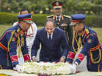 New Delhi: Egyptian President Abdel Fattah El-Sisi pays homage at Mahatma Gandhi...