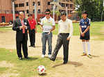 Bhaichung Bhutia visits Delhi school