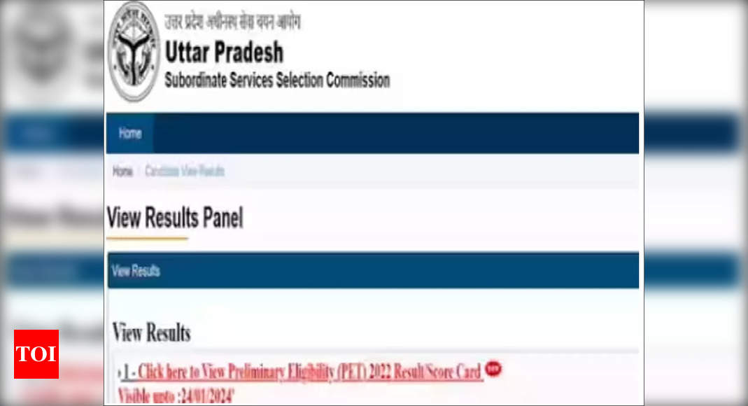 UPSSSC PET result 2022 declared on upsssc.gov.in; website down – Times of India