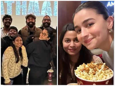 Ranbir Kapoor and Alia Bhatt take a break from parenting duties to spend evening at theatre watching Shah Rukh Khan's 'Pathaan'