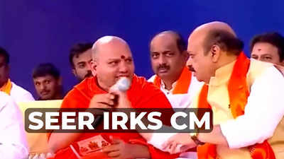 Watch: Karnataka CM Bommai snatches mic from seer