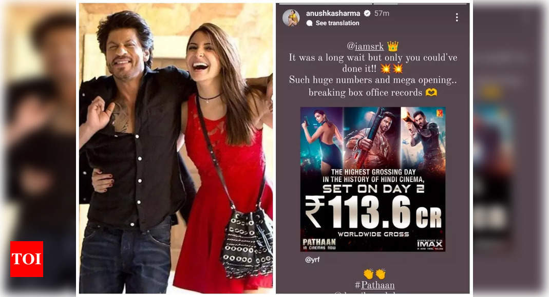 Pathaan: Anushka Sharma heaps praise on Shah Rukh Khan’s record box office numbers; says ‘Only you could’ve done it!!” – Times of India