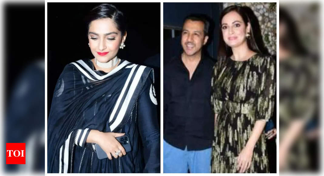 Sonam Kapoor looks bewitching in black as she steps out for Masaba Gupta-Satyadeep Misra’s post wedding party; Dia Mirza, Konkona Sen join the bash – Times of India
