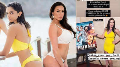 400px x 225px - Adult film star Kendra Lust poses with 'Pathaan' poster, says 'Mausam  already bigad chuka hai' | Hindi Movie News - Times of India