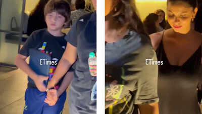 Suhana Khan steps out in a black slip dress with her little brother AbRam, gets trolled