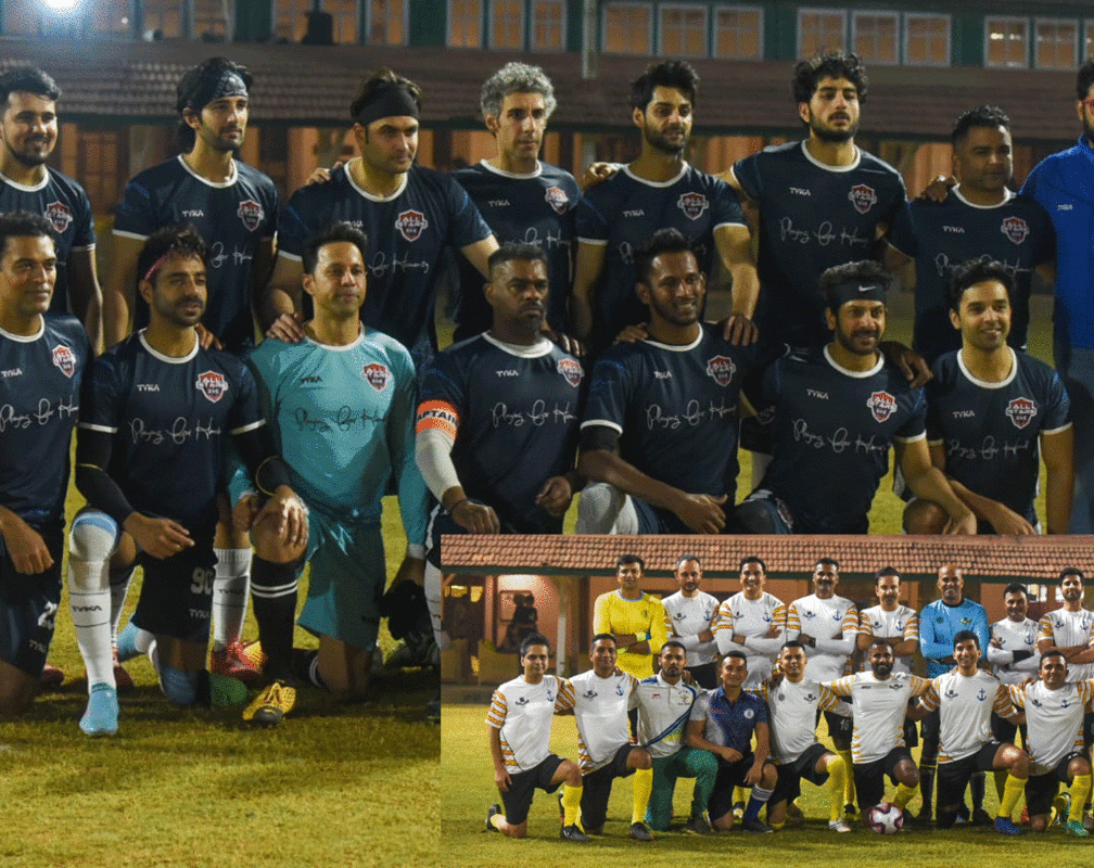 
All Stars Football Club and Indian Navy team engage in exciting football match
