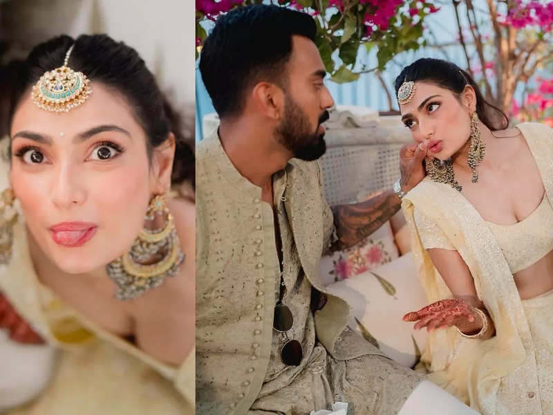 Athiya Shetty, KL Rahul drop new pictures from their mehendi, sangeet and they're too cute to miss! - See inside