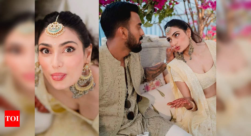 Athiya Shetty, KL Rahul drop new pictures from their mehendi, sangeet and they’re too cute to miss! – See inside – Times of India