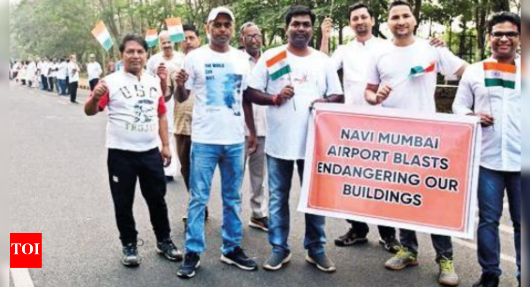 Over 350 form human chain against blasts at Navi Mumbai International ...
