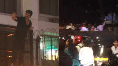 ‘Pathaan’ success: Shah Rukh Khan brings entire traffic outside Mannat to standstill, climbs roof to greet fans