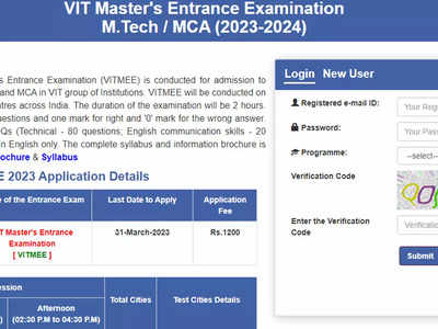 VITMEE 2023 exam will be conducted on April 16 and 23, apply till March 31 on vit.ac.in