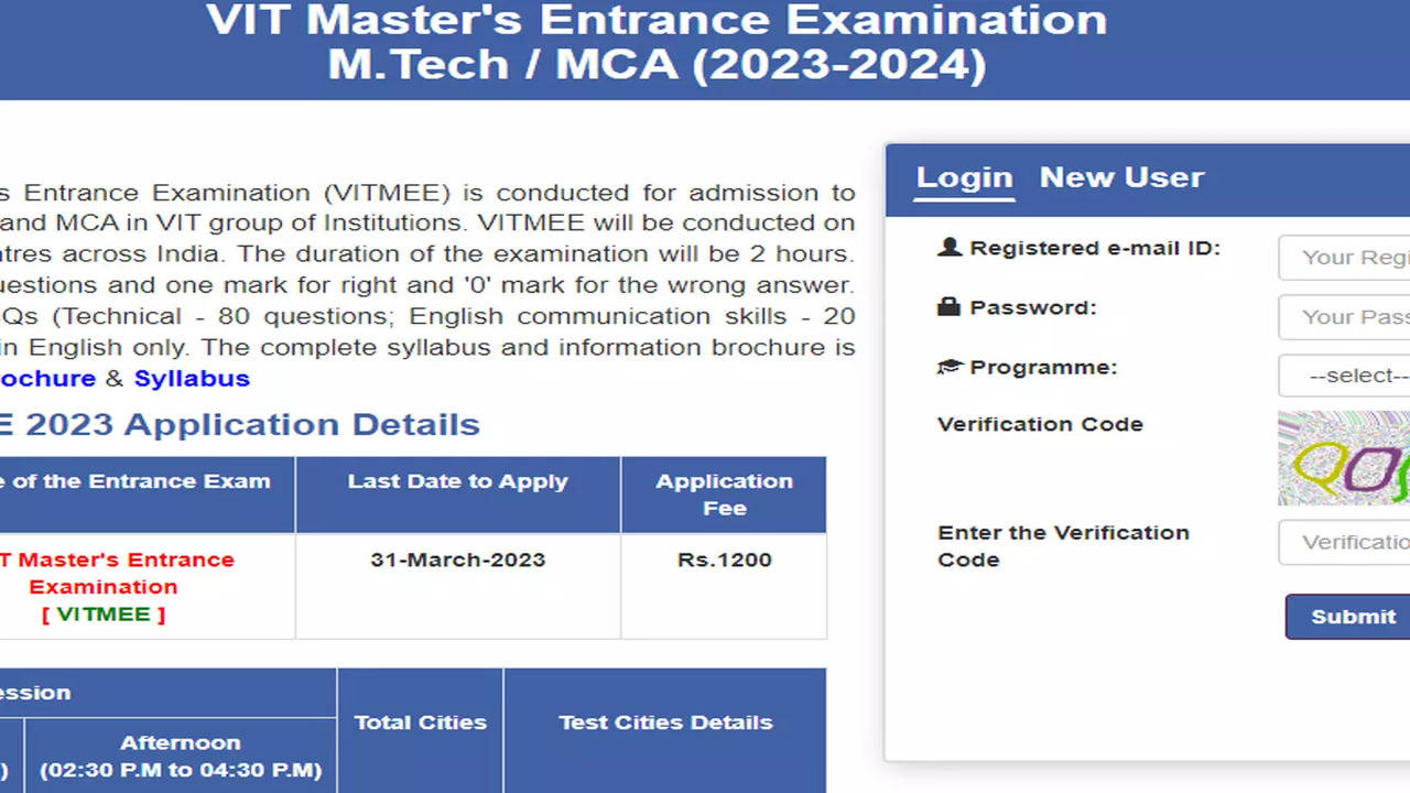 Vit Application Form 2023 Exam Date Printable Forms Free Online