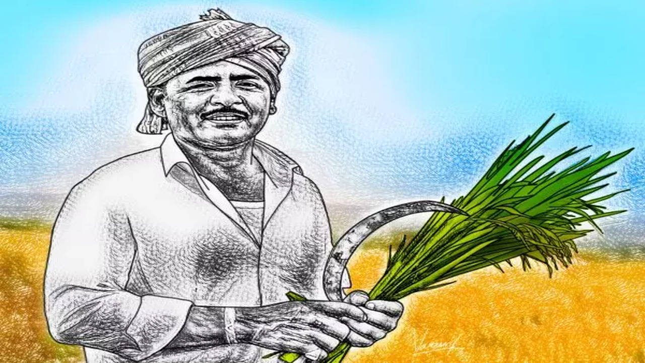 Sketch Drawing Of Indian Farmer For Documentary And News Article  Illustration, Line Art Illustration Of Indian Farmer Doing Work In Farm,  Silhouette Vector Of Farmer Doing Hard Work Stock Photo, Picture and