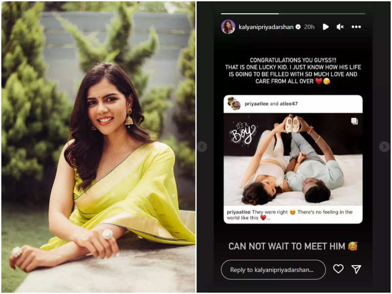 Kalyani Priyadarshan sends her love to new parents Atlee and Priya, says, “That is one lucky kid”