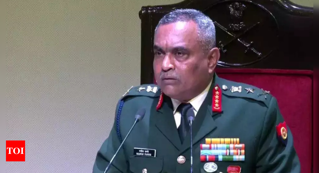Security of nation can neither be outsourced nor be dependent on largesse of others: Army chief General Pande | India News – Times of India