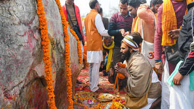 Nepal priest hands over sacred rocks to Ram temple trust in Ayodhya