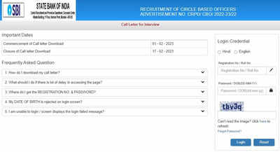 SBI CBO 2022 Interview Letter released on sbi.co.in, download here