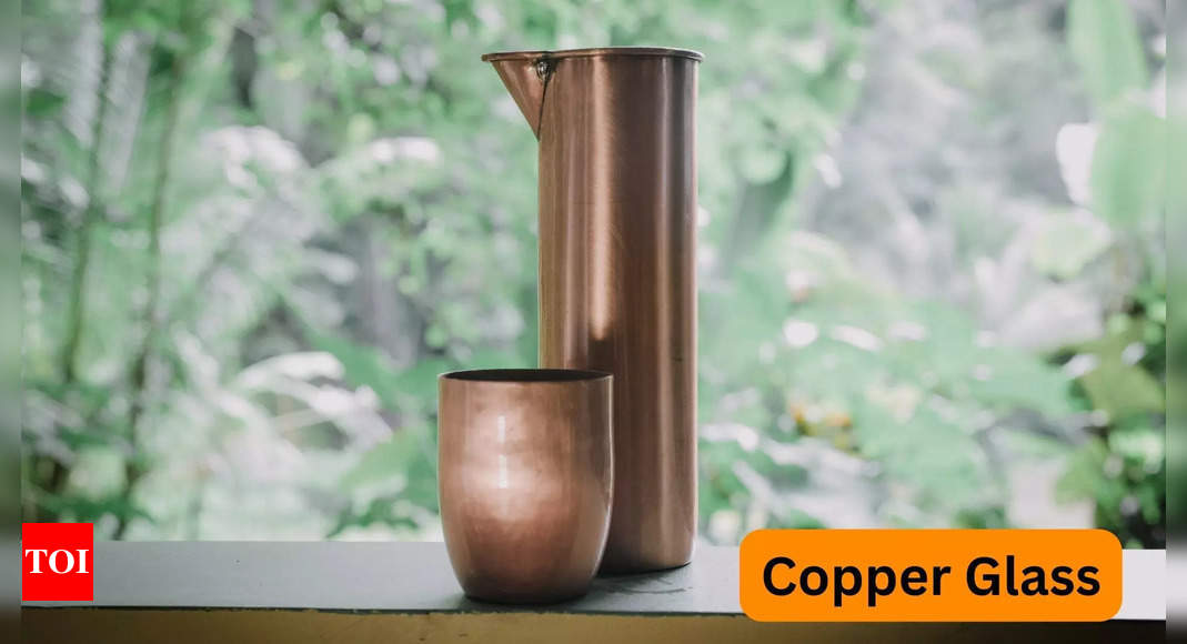HealthGoodsIn - Pure Copper (99.74%) Tumbler Set of 2, Traveller's Copper  Glass for Serving Water