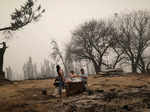 A wildfire burns in Chile