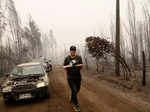 A wildfire burns in Chile