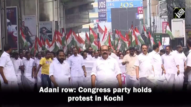 Adani row: Congress party holds protest in Kochi