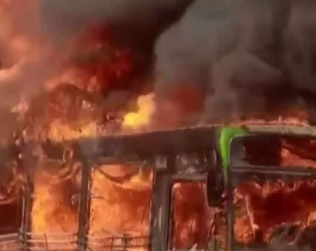 
Delhi: DTC bus catches fire in Rohini

