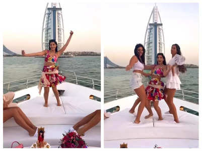 Nora shows off her belly dancing on a yacht