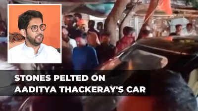 Video: Stones pelted on Aaditya Thackeray's car in Aurangabad