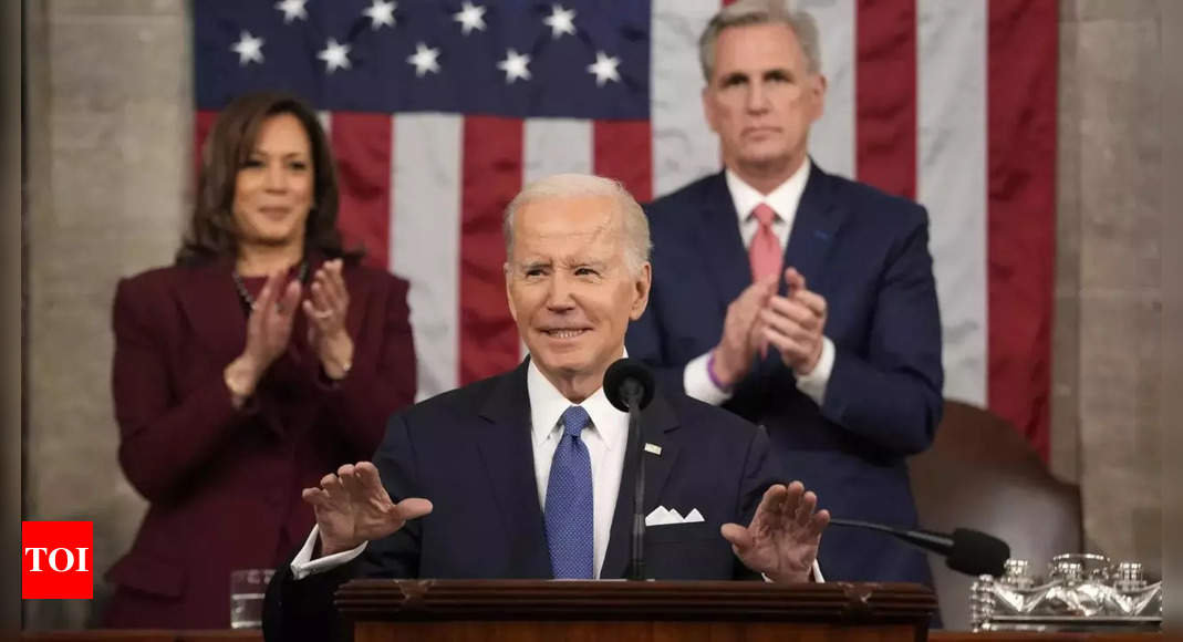 Biden: Biden says in State of Union that US is ‘unbowed, unbroken’ – Times of India
