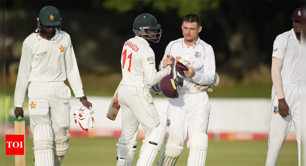Zimbabwe hold off late West Indies charge to draw first Test | Cricket News