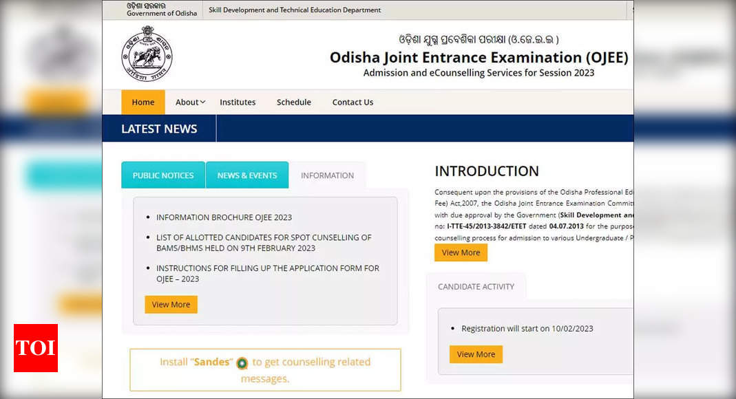 OJEE 2023 application registration begins today on ojee.nic.in, apply here – Times of India