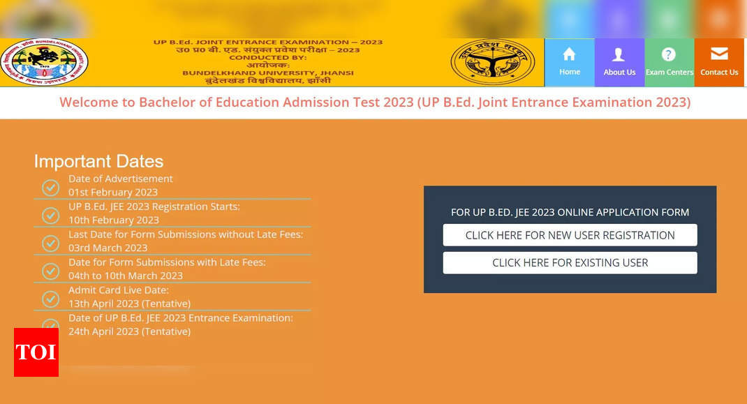 UP BEd Registration 2023 Begins At Bujhansi.ac.in, Apply For BEd JEE ...