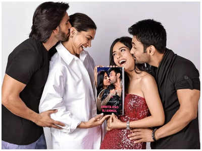 Ranveer Singh adorably kisses Deepika Padukone as they launch Amrita Rao and RJ Anmol's book