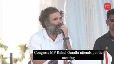 Congress MP Rahul Gandhi attends public meeting