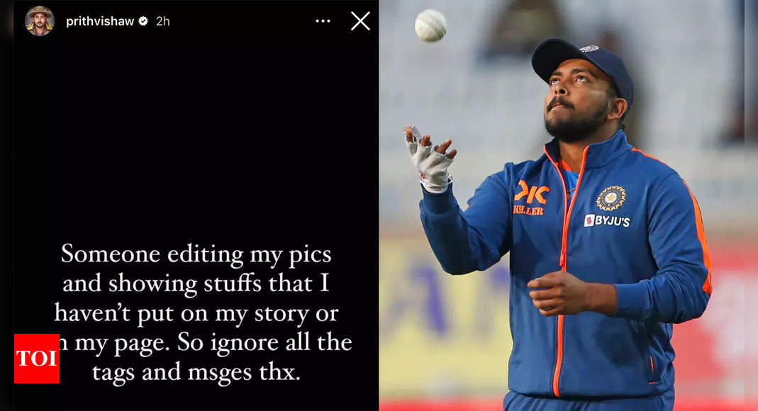 Prithvi Shaw denies posting Valentine’s Day story, calls his viral picture ‘edited’ | Off the field News – Times of India