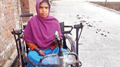 Disabled woman carried by husband for over a decade finally gets tricycle in UP's Bijnor