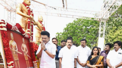 Tamil Nadu CM MK Stalin unveils statues of freedom fighters at Gandhi Mandapam