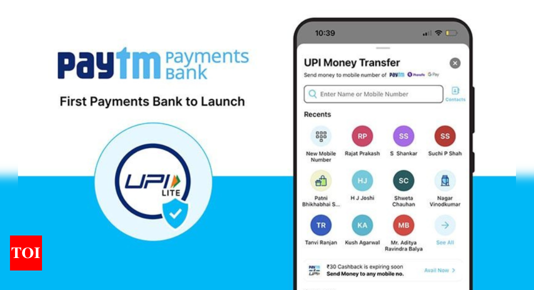 Paytm Payments Bank Limited introduces Paytm UPI Lite: What is it, how does it work, and more – Times of India