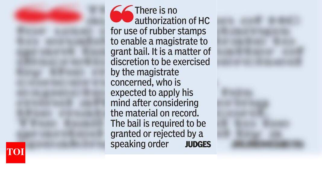 Don’t use rubber stamps for bail applications HC to courts, JMFCs