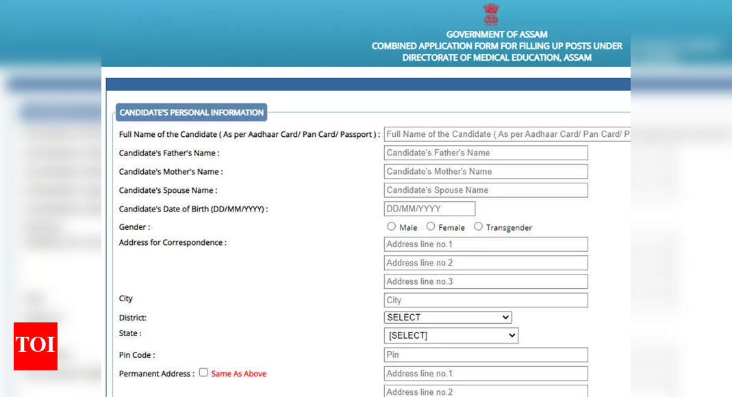 DME Assam Staff Nurse, Dresser, Technician Recruitment 2023 ...