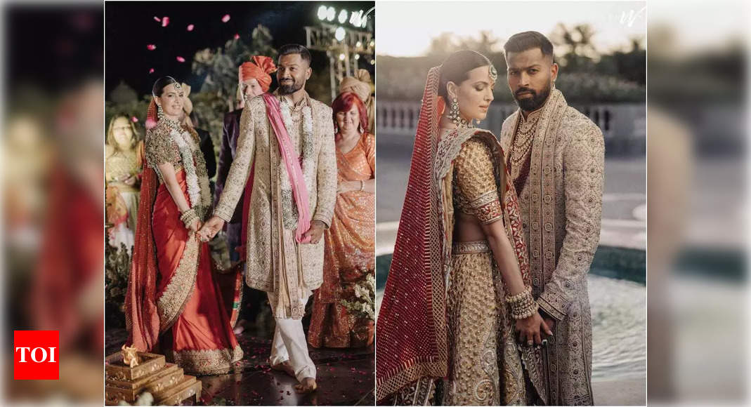 Hardik Pandya-Natasa Stankovic Hindu wedding: Abu Jani Sandeep Khosla share details of the bride and groom’s outfits – Times of India