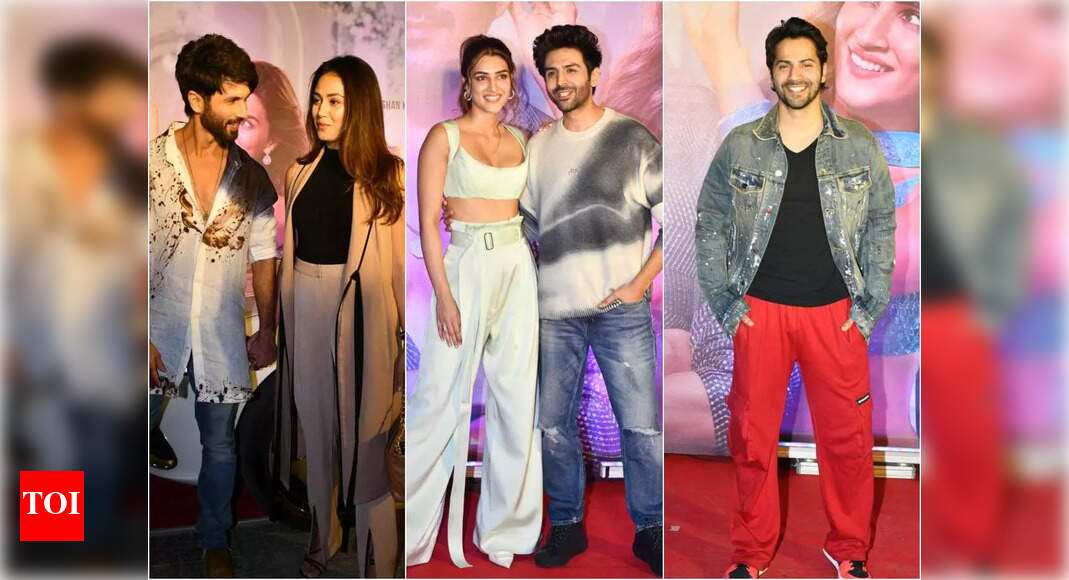 Shehzada screening: Shahid Kapoor, Varun Dhawan and more celebs watch Kartik Aaryan and Kriti Sanon’s film – Times of India