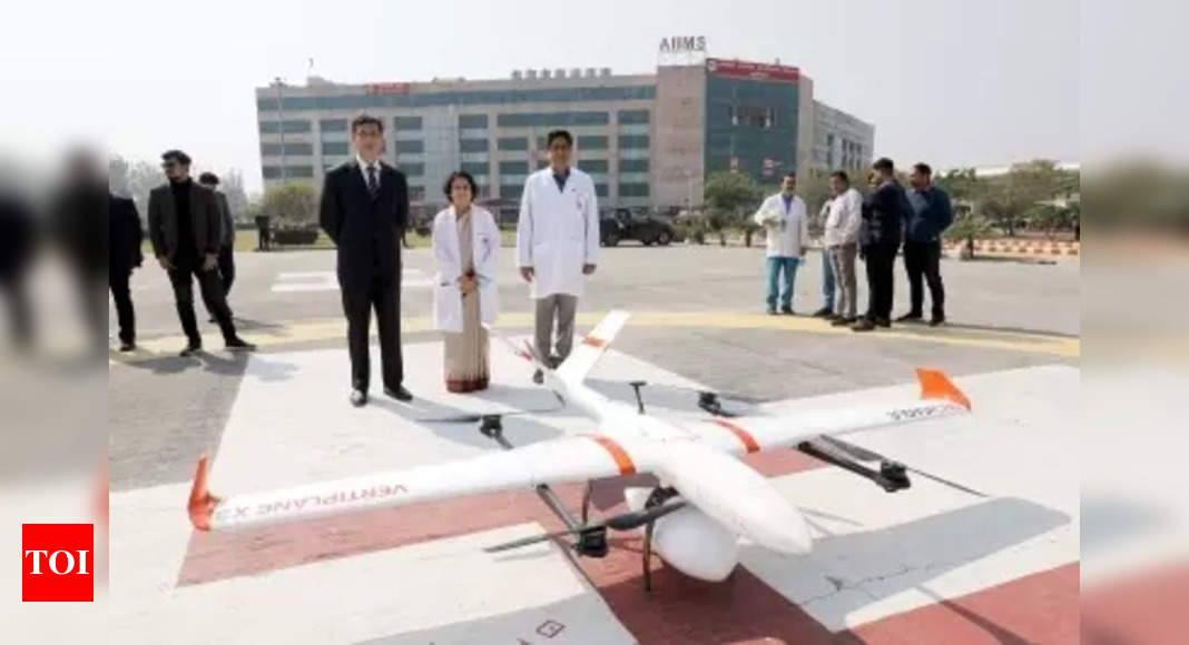 Aiims:  Drone delivers meds from AIIMS Rishikesh to Uttarakhand hospital | India News – Times of India