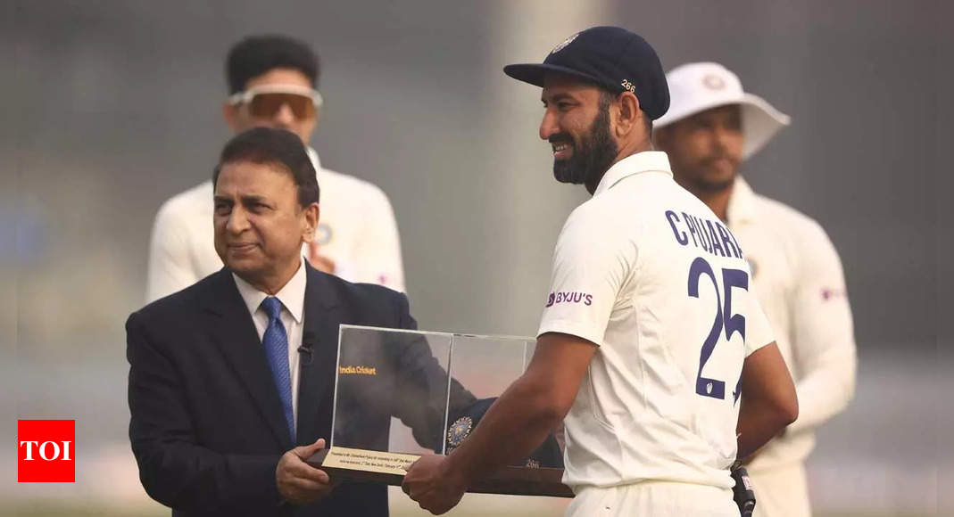 Cheteshwar Pujara felicitated for 100th Test: ‘Life and Test cricket are similar’ | Cricket News – Times of India