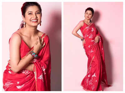 Prajakta Mali made heads turn in this exquisite red silk saree; See pics