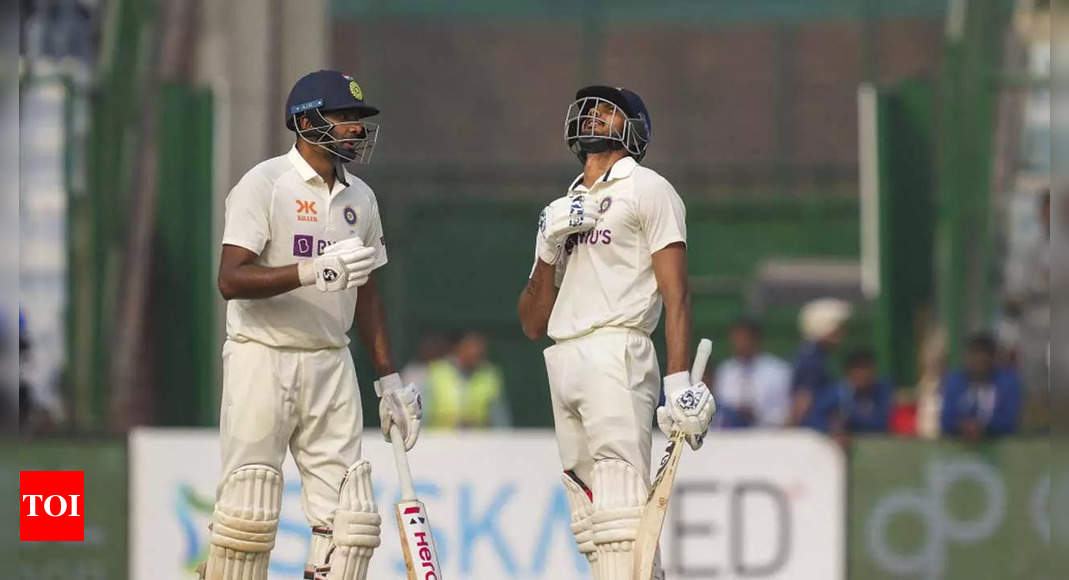 Ind Vs Aus Nd Test Axar Patel R Ashwin Show Lights Up Day