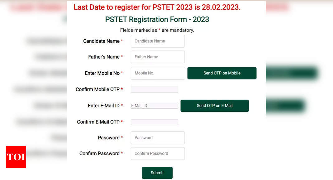 PSTET Registration 2023: Software course of begins for Punjab TET on pstet2023.org, apply right here